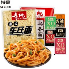 寿桃牌港式车仔面乌冬面180g非油炸拌面速食夜宵意面热干面方便面